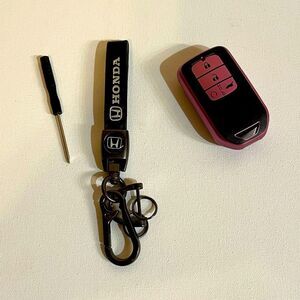 Honda fob Keychain in Black & fob cover in Pink NWT